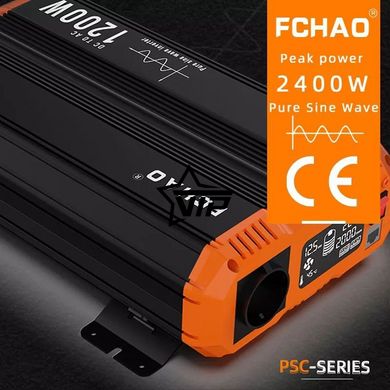 Інвертор 12V-220 синусоїдальний FCHAO KSC-1200W (Чиста синусоїда, 2400Вт)