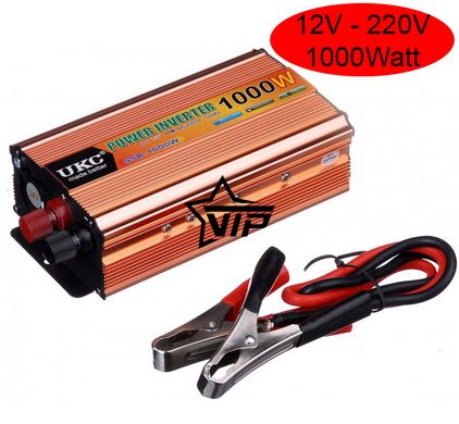 Інвертор 12V-220 "UKC 1000W", перетворювач напруги 12V-220V (1USB, 1 розетка, потужність 1000Вт)