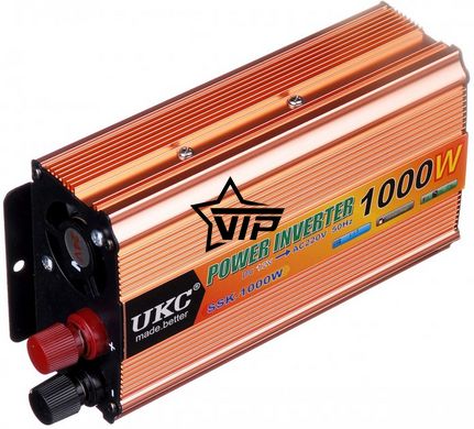 Інвертор 12V-220 "UKC 1000W", перетворювач напруги 12V-220V (1USB, 1 розетка, потужність 1000Вт)