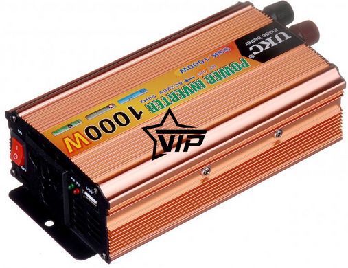 Инвертор 12V-220 "UKC 1000W", преобразователь напряжения 12V-220V (1USB, 1 розетка, мощность 1000Вт)