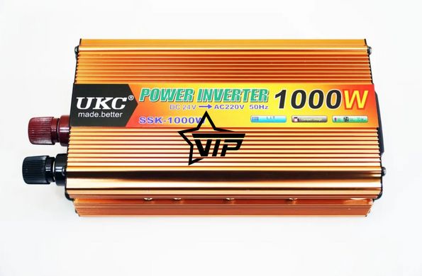 Инвертор 12V-220 "UKC 1000W", преобразователь напряжения 12V-220V (1USB, 1 розетка, мощность 1000Вт)