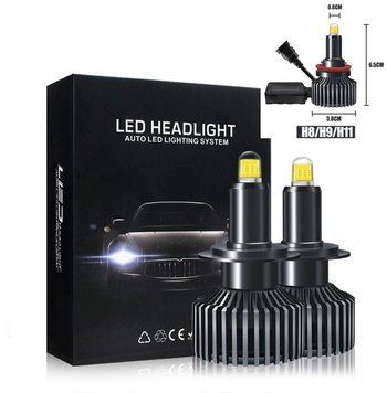 LED лампы в линзу "F3-3D 360&deg;" H11 (H8, H9) цоколь (50Вт, 6500К, 9-32v, LASER CHIP 10000LM)