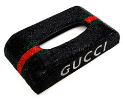 Салфетница GUCCI BLACK для автомобиля, офиса (дома) со стразами