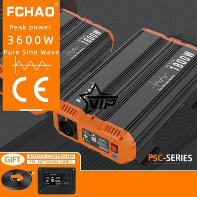 Інвертор 12V-220 синусоїдальний FCHAO KSC-1800W (Чиста синусоїда, 3600Вт)