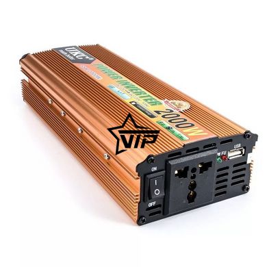 Інвертор 12V-220 "UKC 2000W", перетворювач напруги 12V-220V (1USB, 1 розетка, потужність 2000Вт)