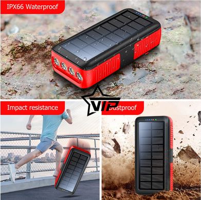 Повербанк "PSOOO PS-618" 30000 mAh із сонячною панеллю (універсальна мобільна батарея Power Bank)