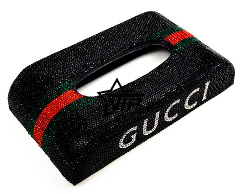 Салфетница GUCCI BLACK для автомобиля, офиса (дома) со стразами