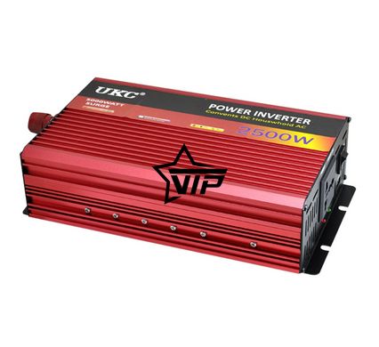 Інвертор 12V-220 "UKC 2500W", перетворювач напруги 12V-220V (1 розетка, потужність 2500Вт)