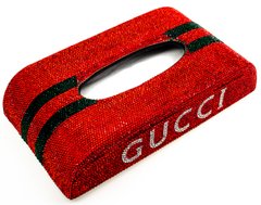 Салфетница GUCCI RED для автомобиля, офиса (дома) со стразами