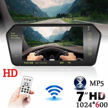 Зеркало монитор заднего вида Full HD 7" MP5 Bluetooth USB (монитор 7дюймов в зеркале)