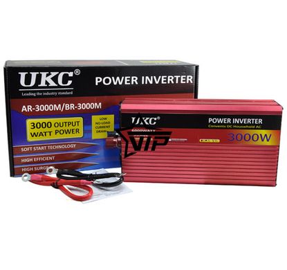 Інвертор 12V-220 "UKC 3000W", перетворювач напруги 12V-220V (1 розетка, потужність 3000Вт)