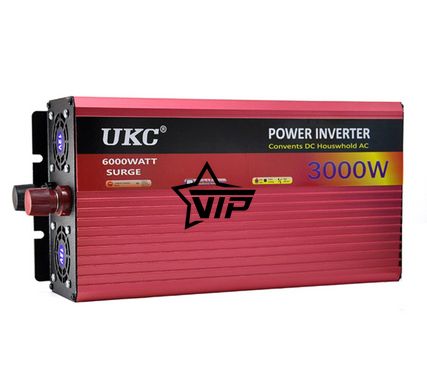 Інвертор 12V-220 "UKC 3000W", перетворювач напруги 12V-220V (1 розетка, потужність 3000Вт)