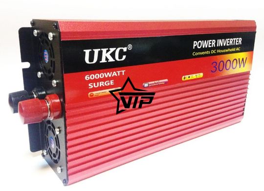 Інвертор 12V-220 "UKC 3000W", перетворювач напруги 12V-220V (1 розетка, потужність 3000Вт)