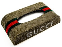 Салфетница GUCCI GOLD для автомобиля, офиса (дома) со стразами