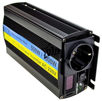 Инвертор чистый синус 12V-220 "SE-1000W", преобразователь напряжения 12V-220V (Правильная Синусоида, 1000Вт)
