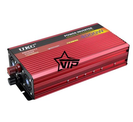 Инвертор 12V-220 "UKC 4000W", преобразователь напряжения 12V-220V (1 розетка, мощность 4000Вт)