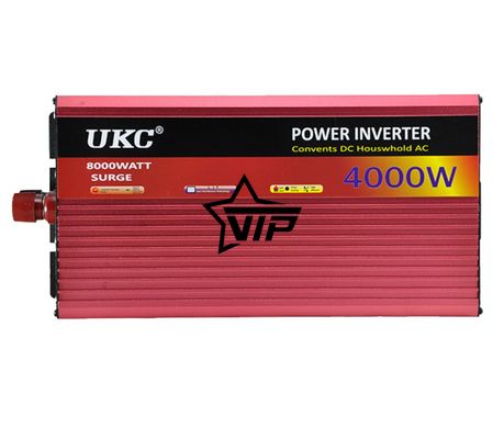 Інвертор 12V-220 "UKC 4000W", перетворювач напруги 12V-220V (1 розетка, потужність 4000Вт)