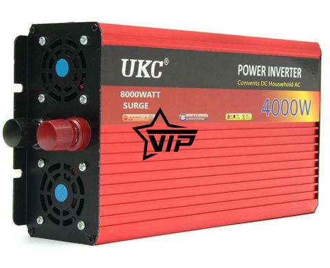 Інвертор 12V-220 "UKC 4000W", перетворювач напруги 12V-220V (1 розетка, потужність 4000Вт)