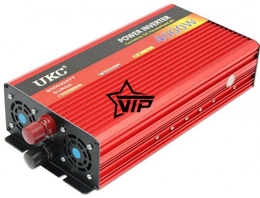 Інвертор 12V-220 "UKC 4000W", перетворювач напруги 12V-220V (1 розетка, потужність 4000Вт)